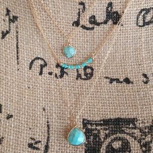 Jewelry - NWOT Three Strand Turquoise Statment Necklace Jewelry - NWOT Three Strand Turquoise Statment Necklace